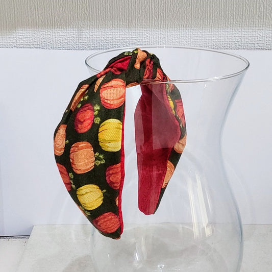 Hairband Pumpkin Cotton Fabric Bespoke Top Knot Headband