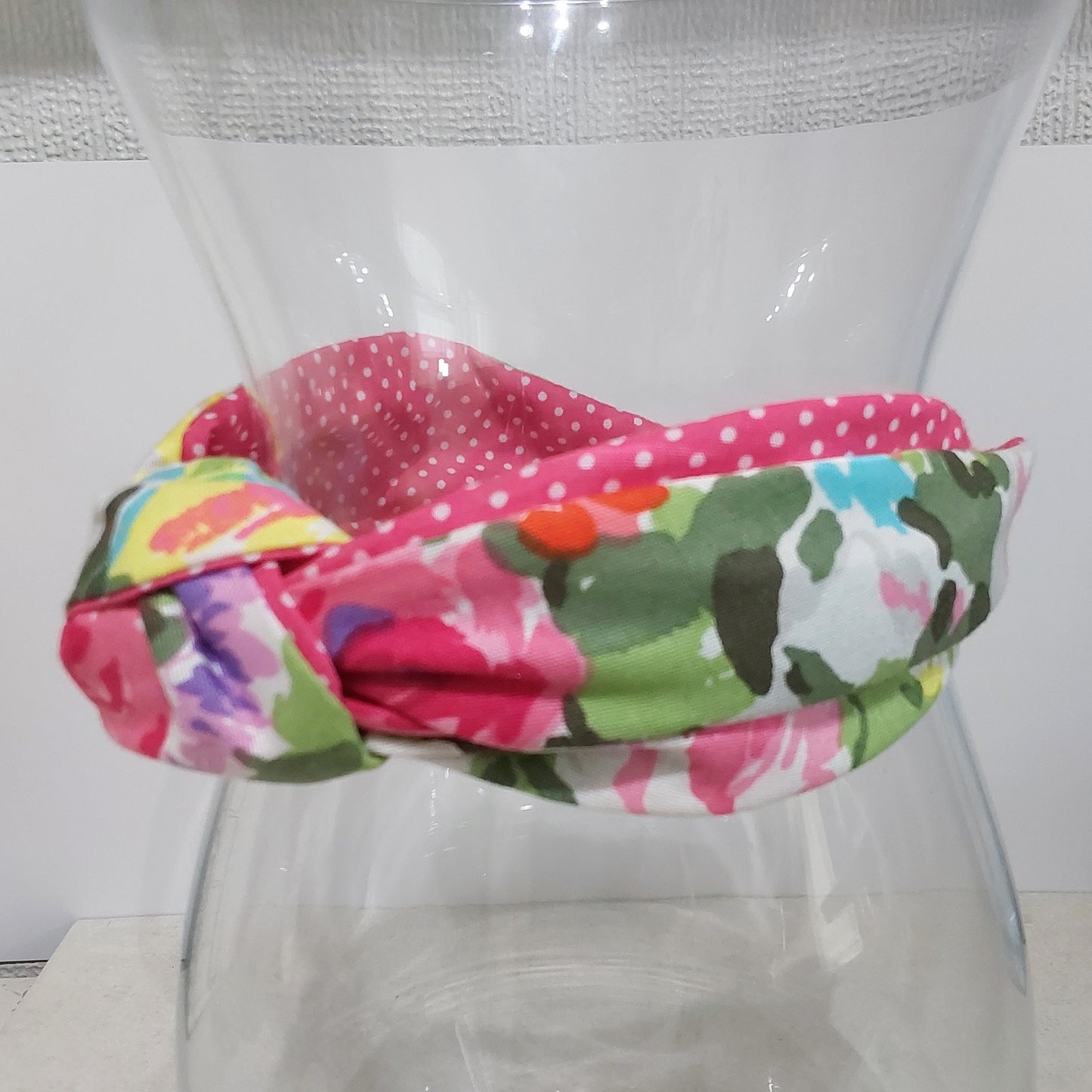 Hairband Spring Flower Abstract Pastel Flower Cotton Fabric Bespoke Top Knot Headband