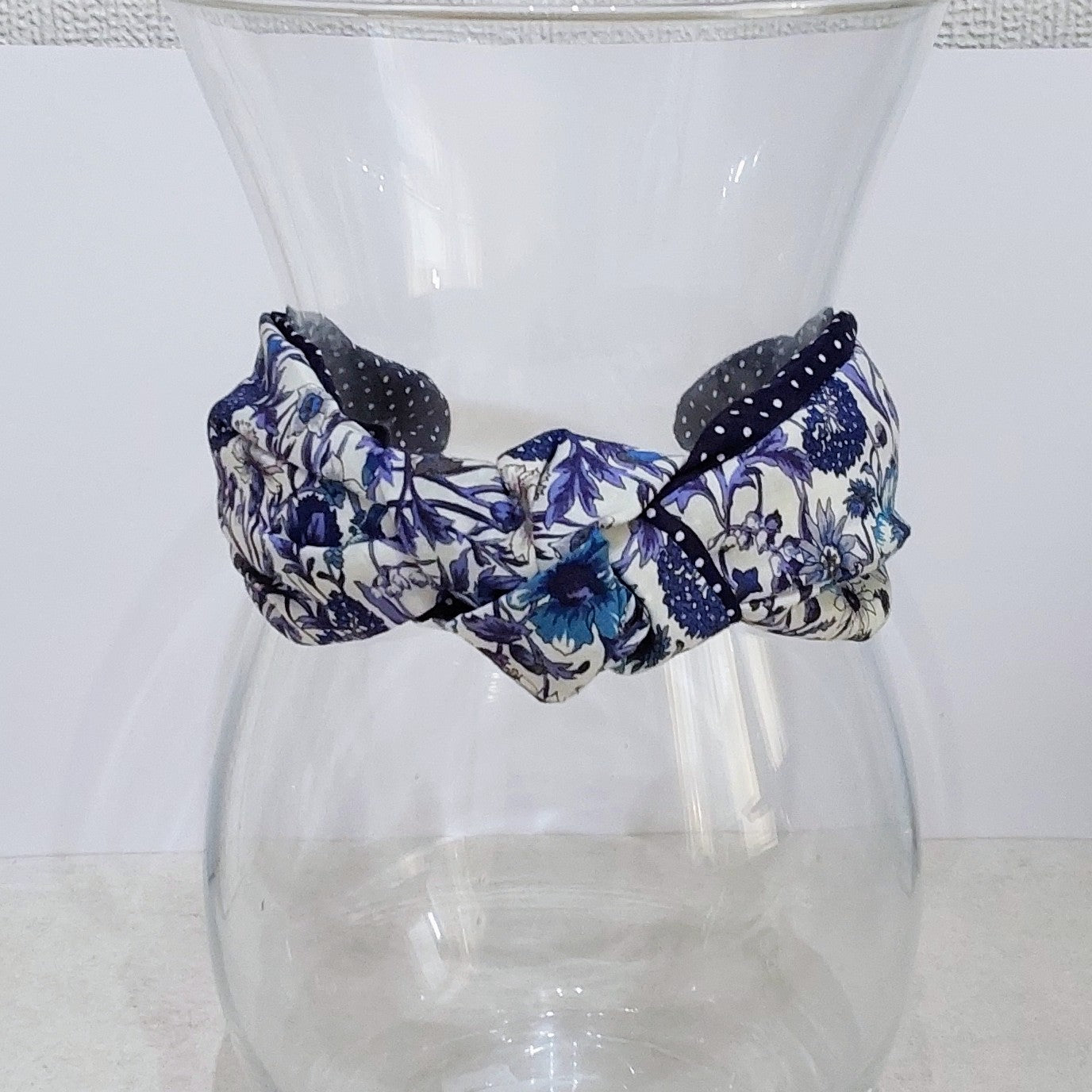 Hairband Liberty of London Rachel Blue Floral Cotton Fabric Bespoke Top Knot Headband