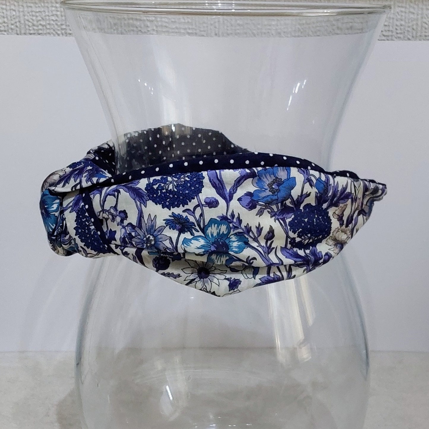 Hairband Liberty of London Rachel Blue Floral Cotton Fabric Bespoke Top Knot Headband